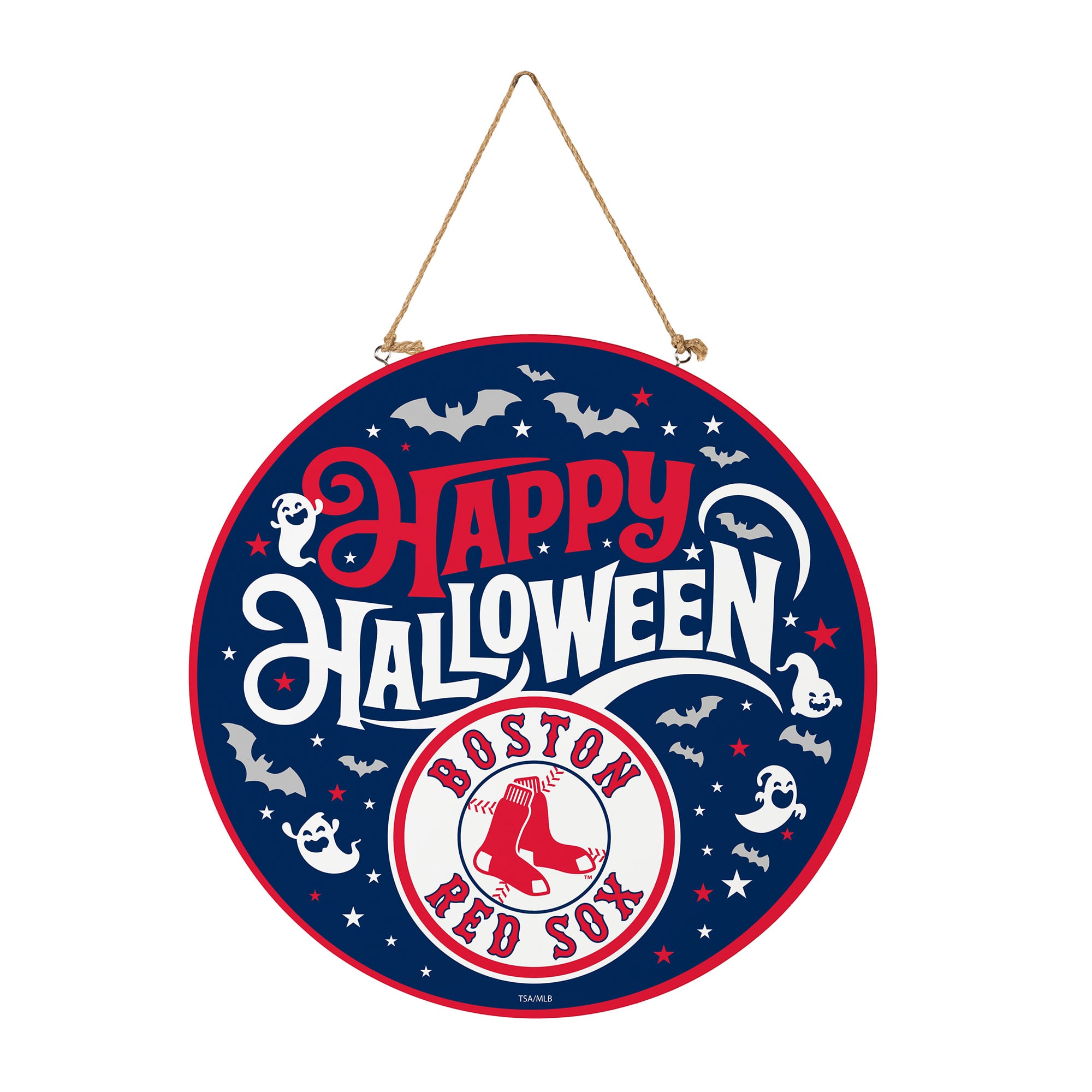 Boston Red Sox 18" Happy Halloween Wooden Round Door Sign