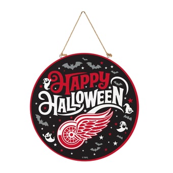 Detroit Red Wings 18" Happy Halloween Wooden Round Door Sign