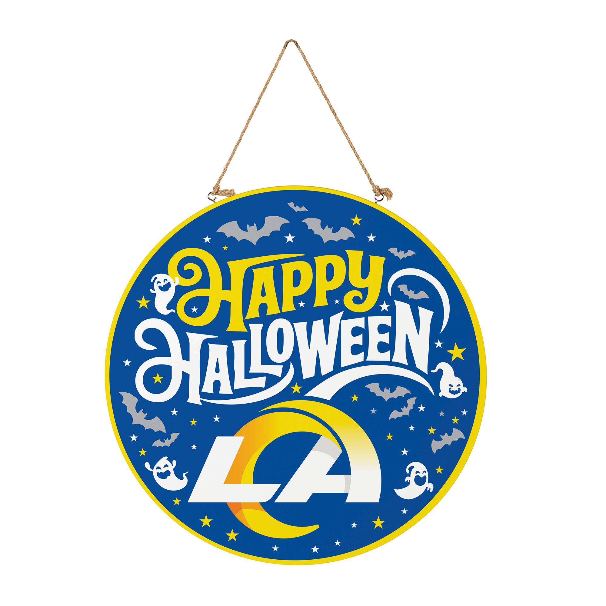Los Angeles Rams 18" Happy Halloween Wooden Round Door Sign