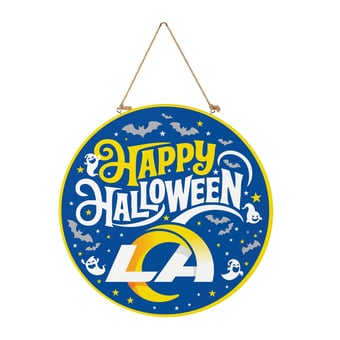 Los Angeles Rams 18" Happy Halloween Wooden Round Door Sign