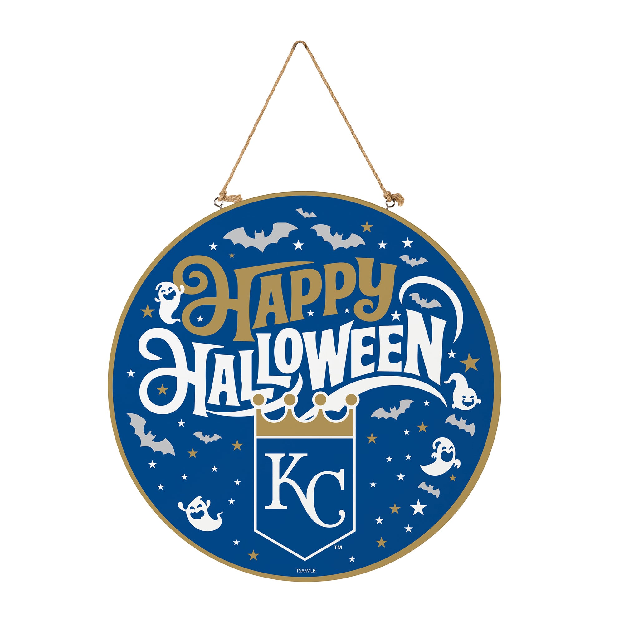 Kansas City Royals 18" Happy Halloween Wooden Round Door Sign