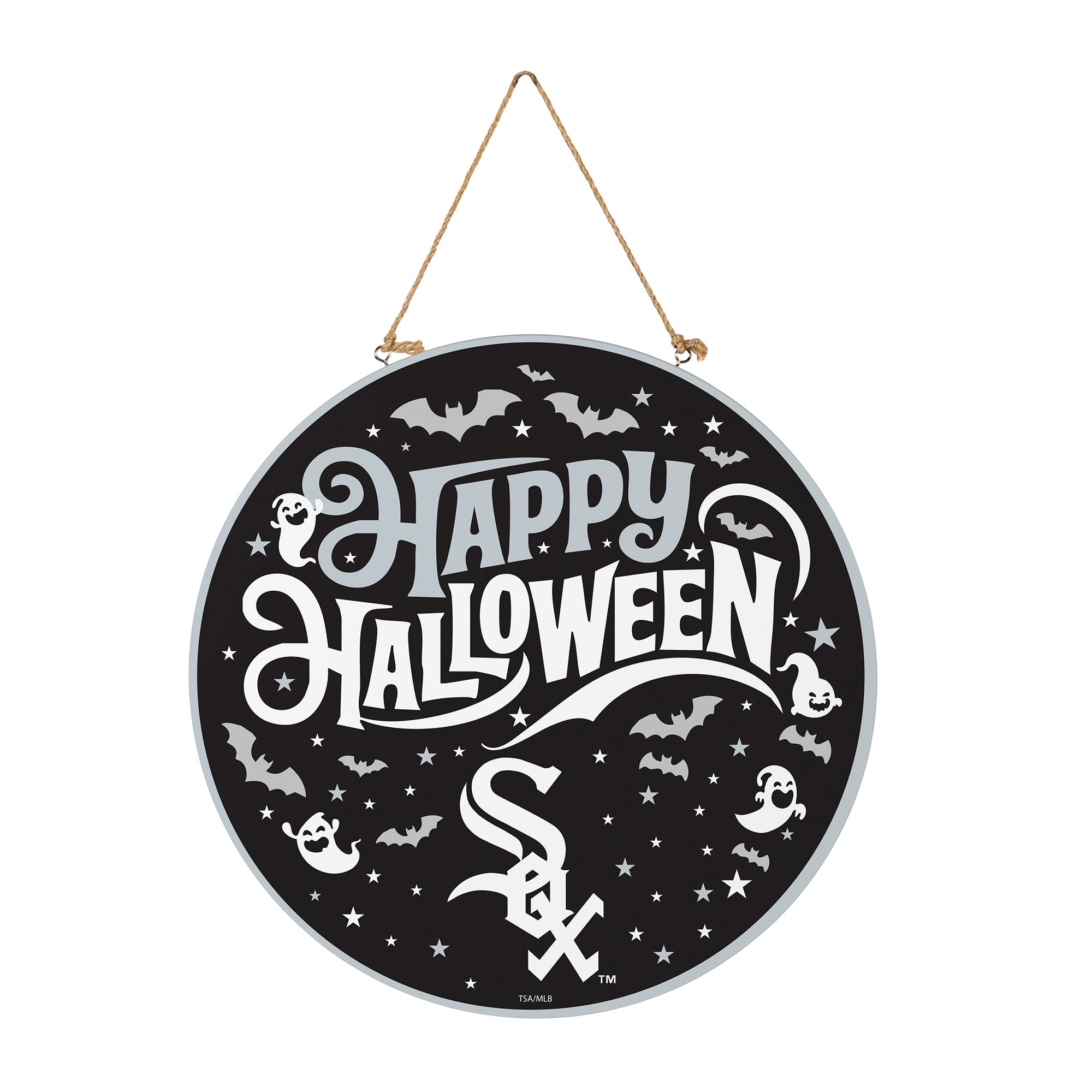 Chicago White Sox 18" Happy Halloween Wooden Round Door Sign