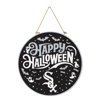 Chicago White Sox 18" Happy Halloween Wooden Round Door Sign