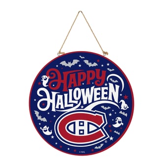 Montreal Canadiens 18" Happy Halloween Wooden Round Door Sign