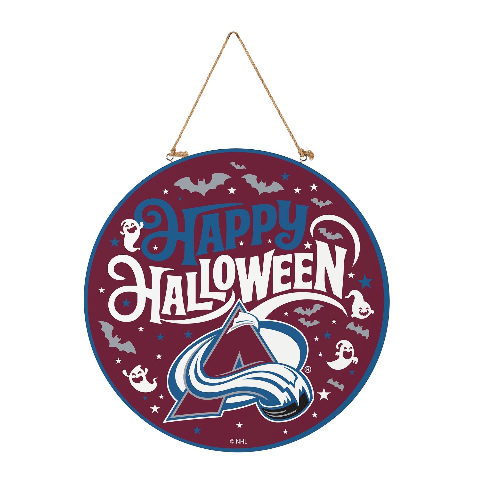Colorado Avalanche 18" Happy Halloween Wooden Round Door Sign