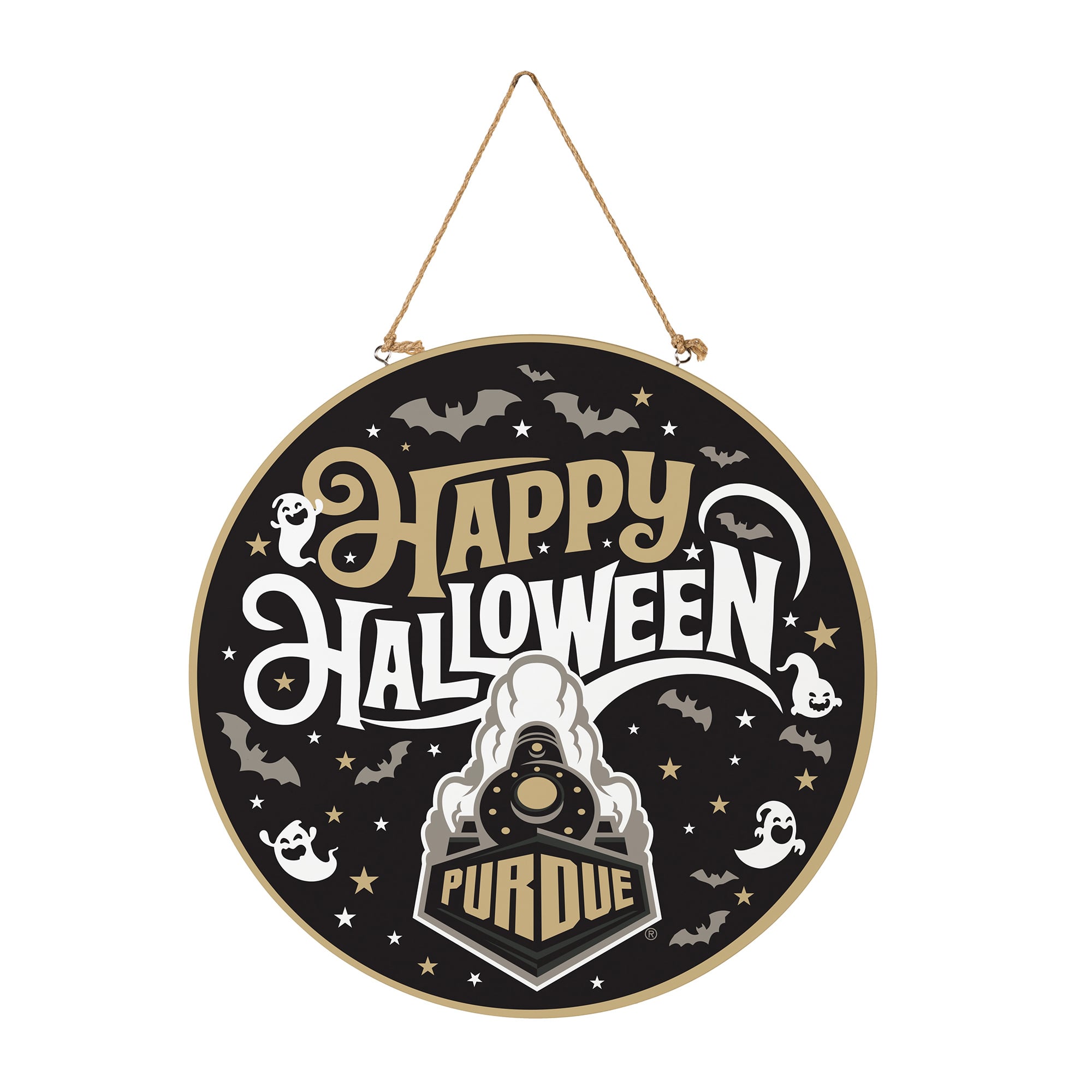 Purdue Boilermakers 18" Happy Halloween Wooden Round Door Sign