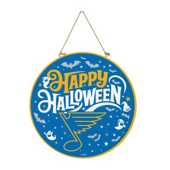 St. Louis Blues 18" Happy Halloween Wooden Round Door Sign
