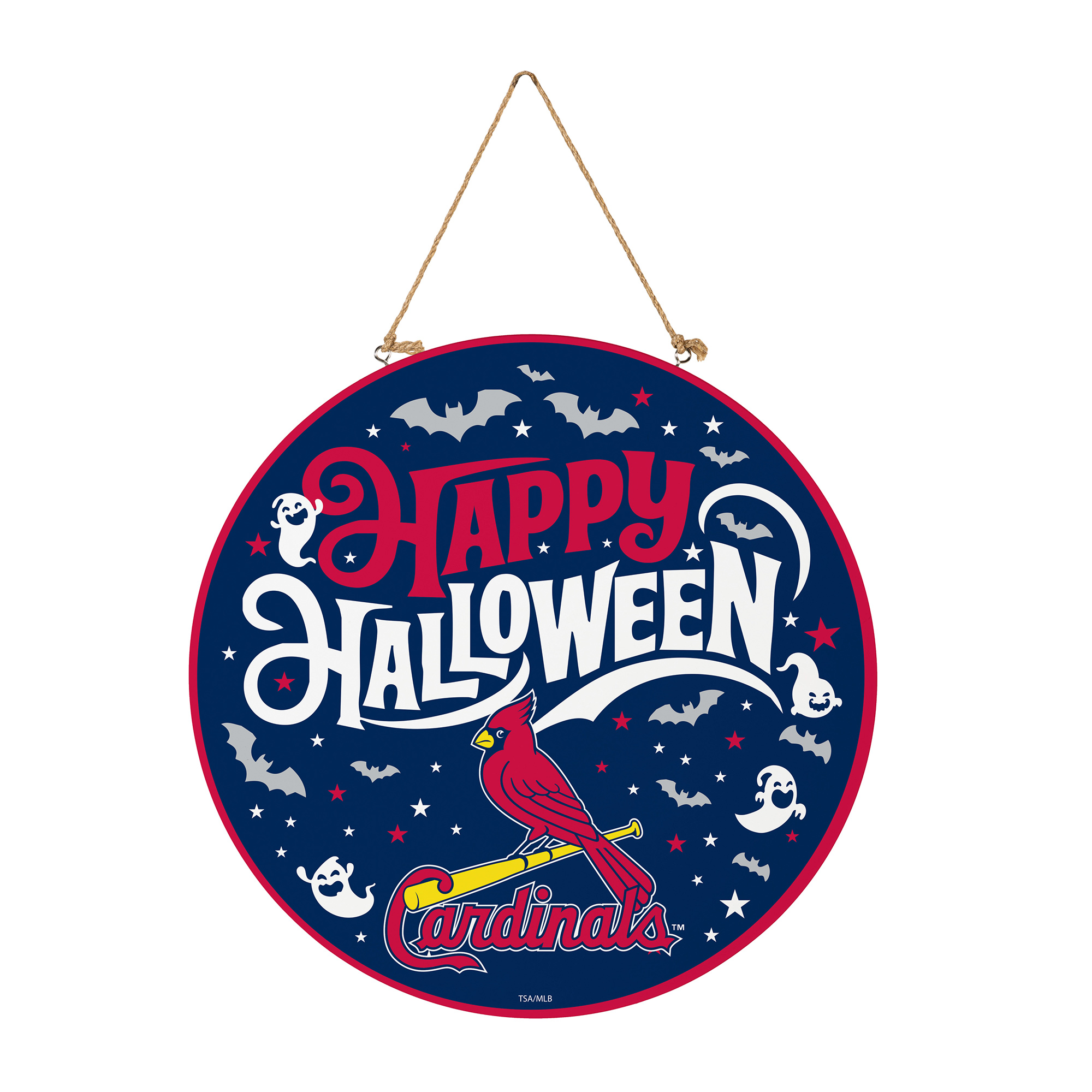 St. Louis Cardinals 18" Happy Halloween Wooden Round Door Sign