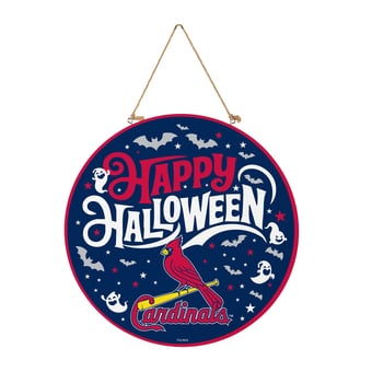St. Louis Cardinals 18" Happy Halloween Wooden Round Door Sign