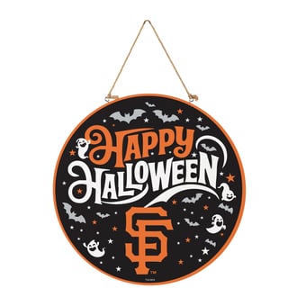 San Francisco Giants 18" Happy Halloween Wooden Round Door Sign