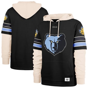 Men's '47  Black Memphis Grizzlies Split Zone Cornerback Duo Hoodie