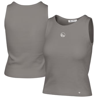 Women's '47 Gray Golden State Warriors Cropped Skyhook Baby Rib Tank