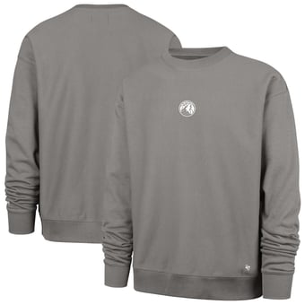 Men's '47 Gray Minnesota Timberwolves Offside Foundation Crew Neck Sweatshirt