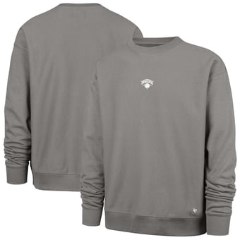 Men's '47 Gray New York Knicks Offside Foundation Crew Neck Sweatshirt