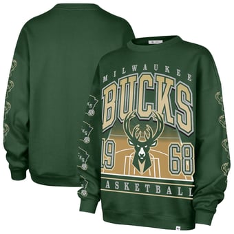 Women's '47 Hunter Green Milwaukee Bucks Go Big Oversized Sweatshirt