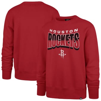 Unisex '47  Red Houston Rockets Brush By Headline Crewneck Sweatshirt
