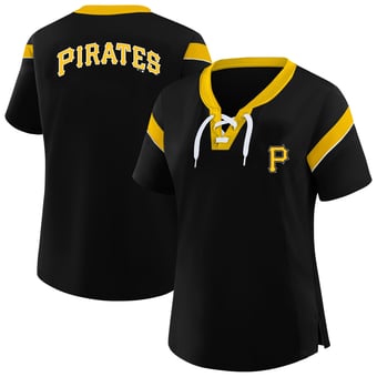 Women's Profile Black Pittsburgh Pirates Plus Size Lace-Up T-Shirt