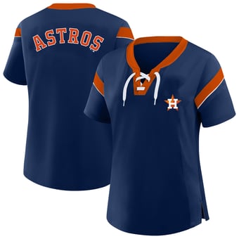 Women's Profile Navy Houston Astros Plus Size Lace-Up T-Shirt