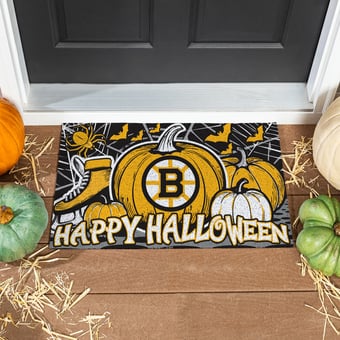 Boston Bruins 28" x 16" Happy Halloween Turf Door Mat