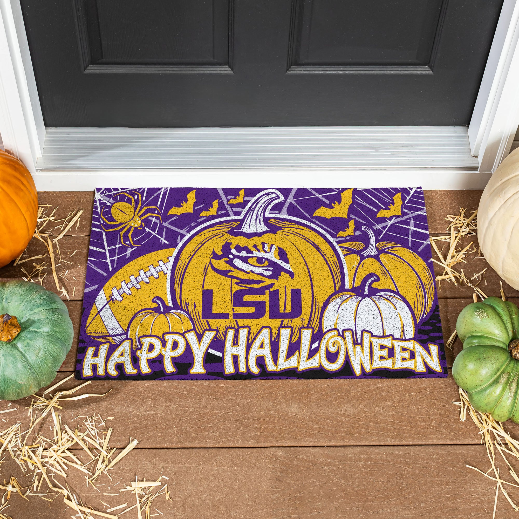 LSU Tigers 28" x 16" Happy Halloween Turf Door Mat