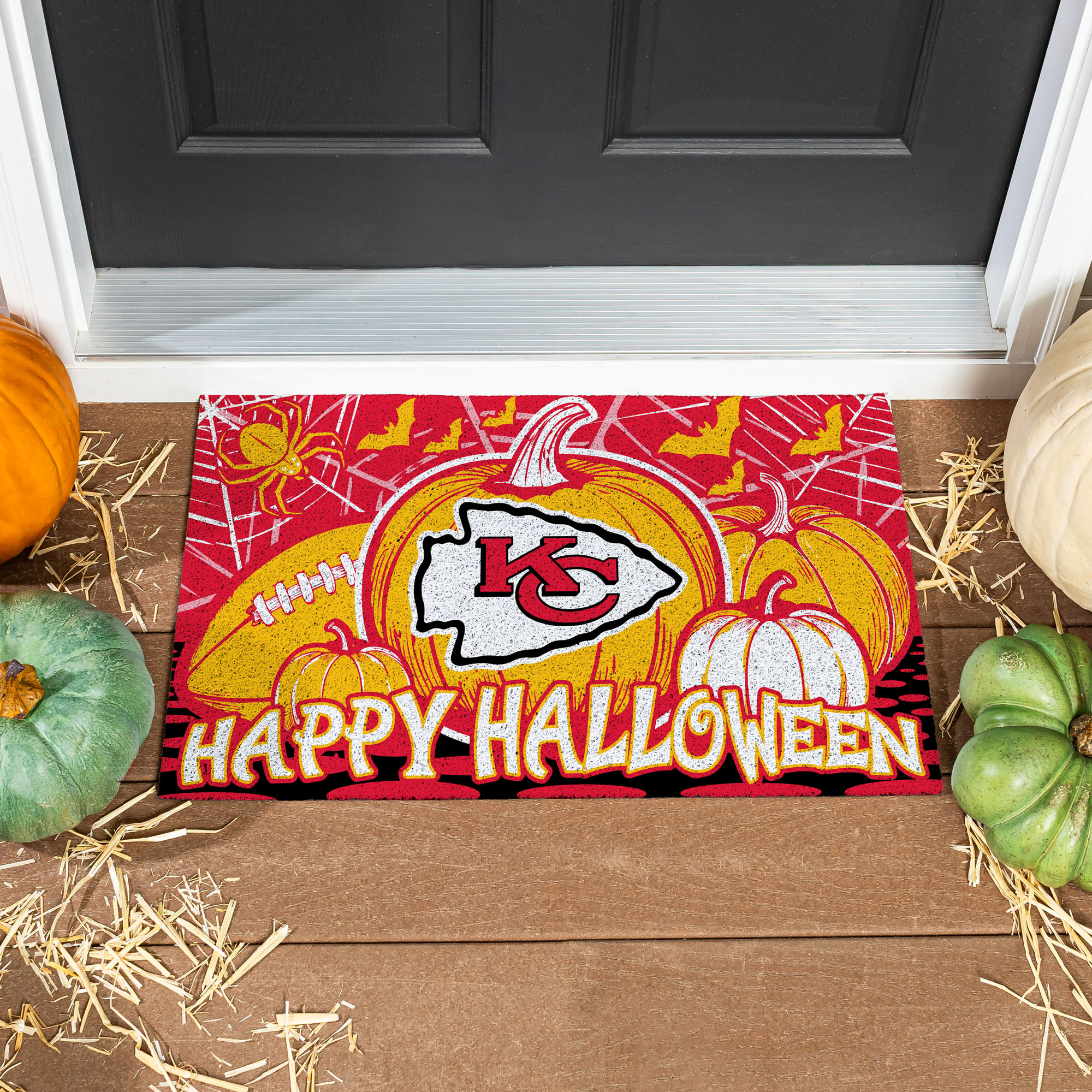 Kansas City Chiefs 28" x 16" Happy Halloween Turf Door Mat