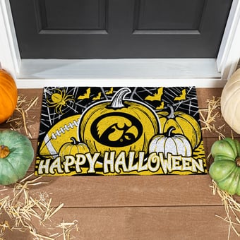 Iowa Hawkeyes 28" x 16" Happy Halloween Turf Door Mat