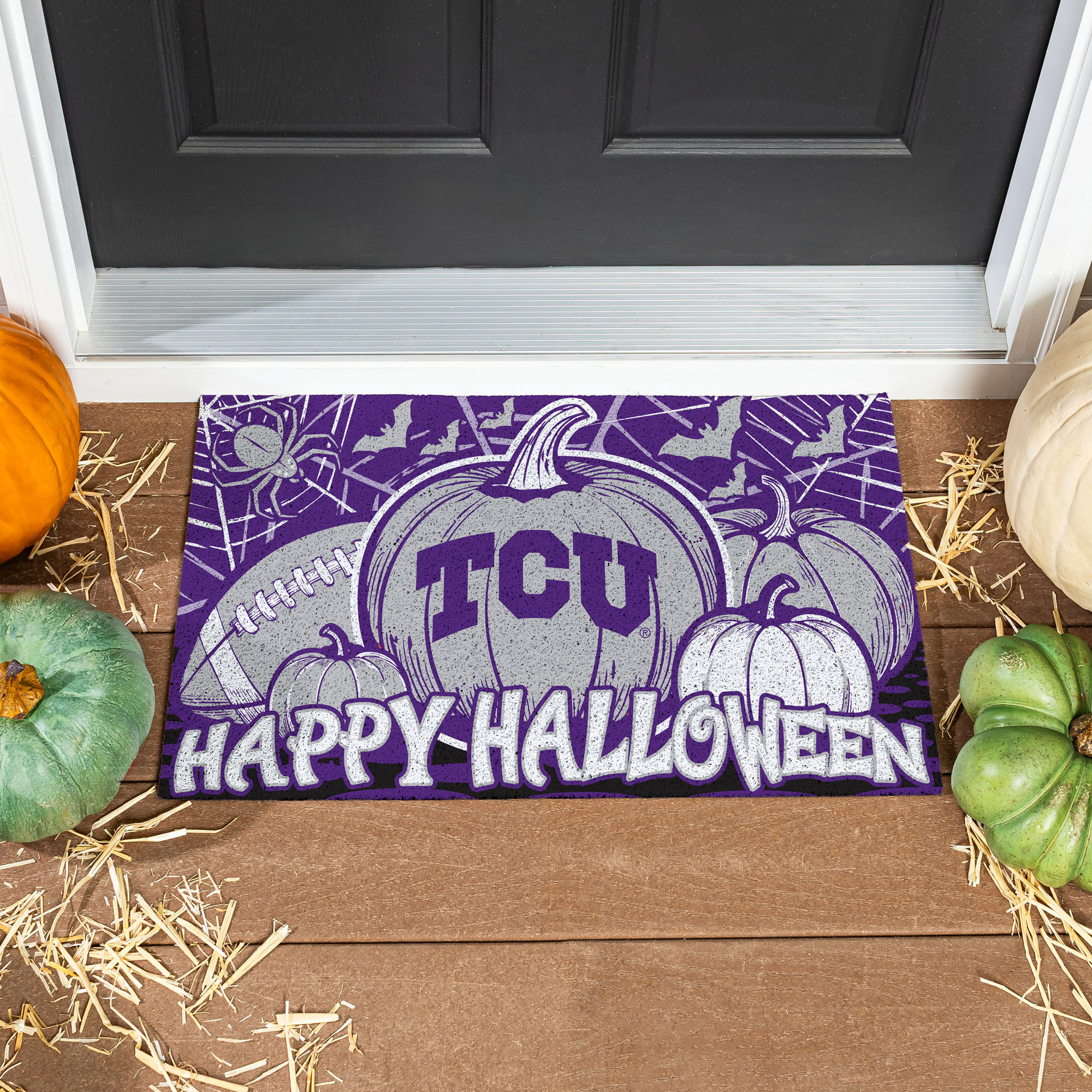TCU Horned Frogs 28" x 16" Happy Halloween Turf Door Mat