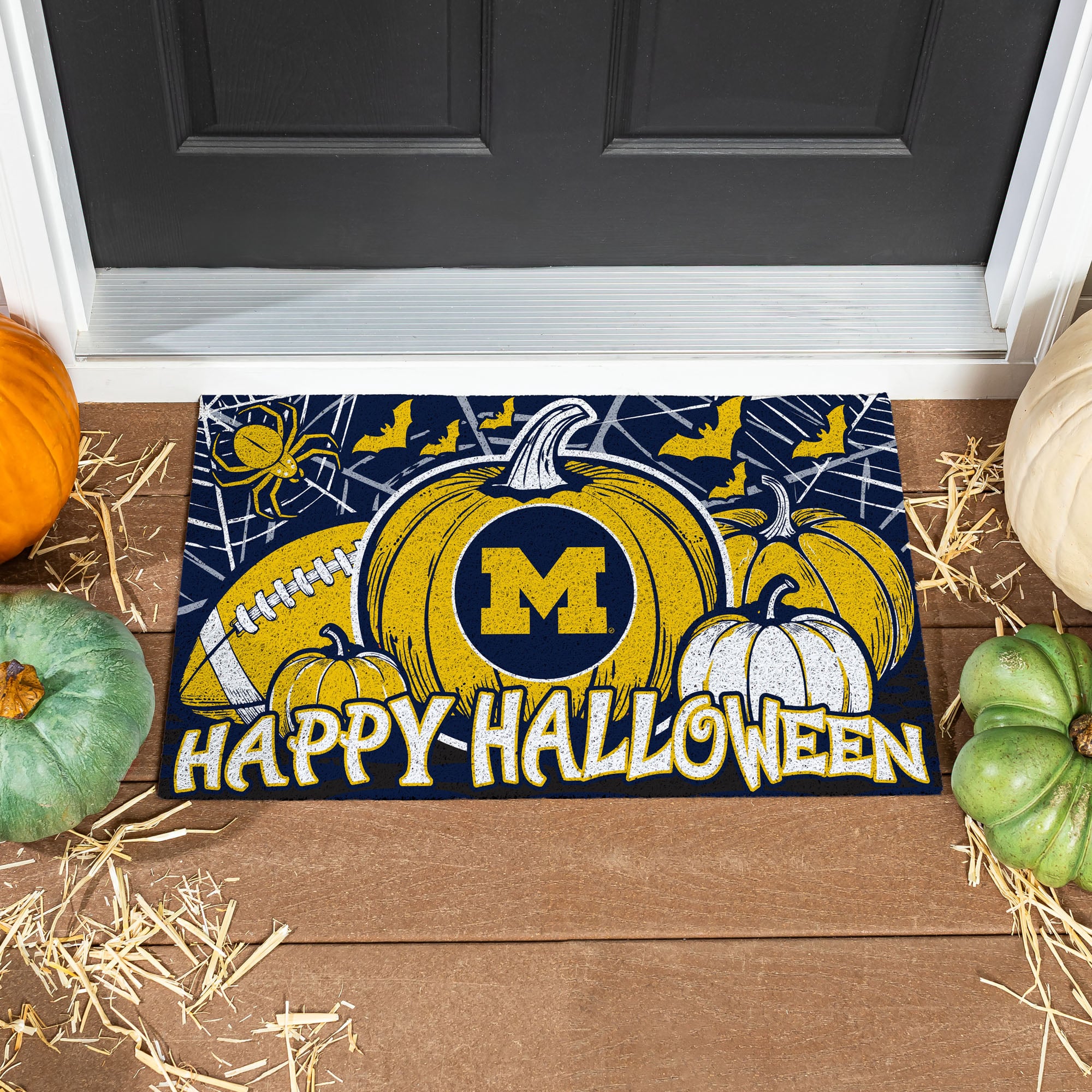 Michigan Wolverines 28" x 16" Happy Halloween Turf Door Mat
