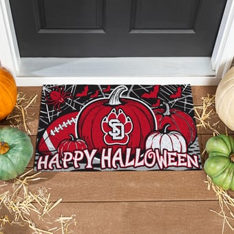 South Dakota Coyotes 28" x 16" Happy Halloween Turf Door Mat