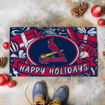 St. Louis Cardinals 28" x 16" Happy Holidays Christmas Turf Door Mat