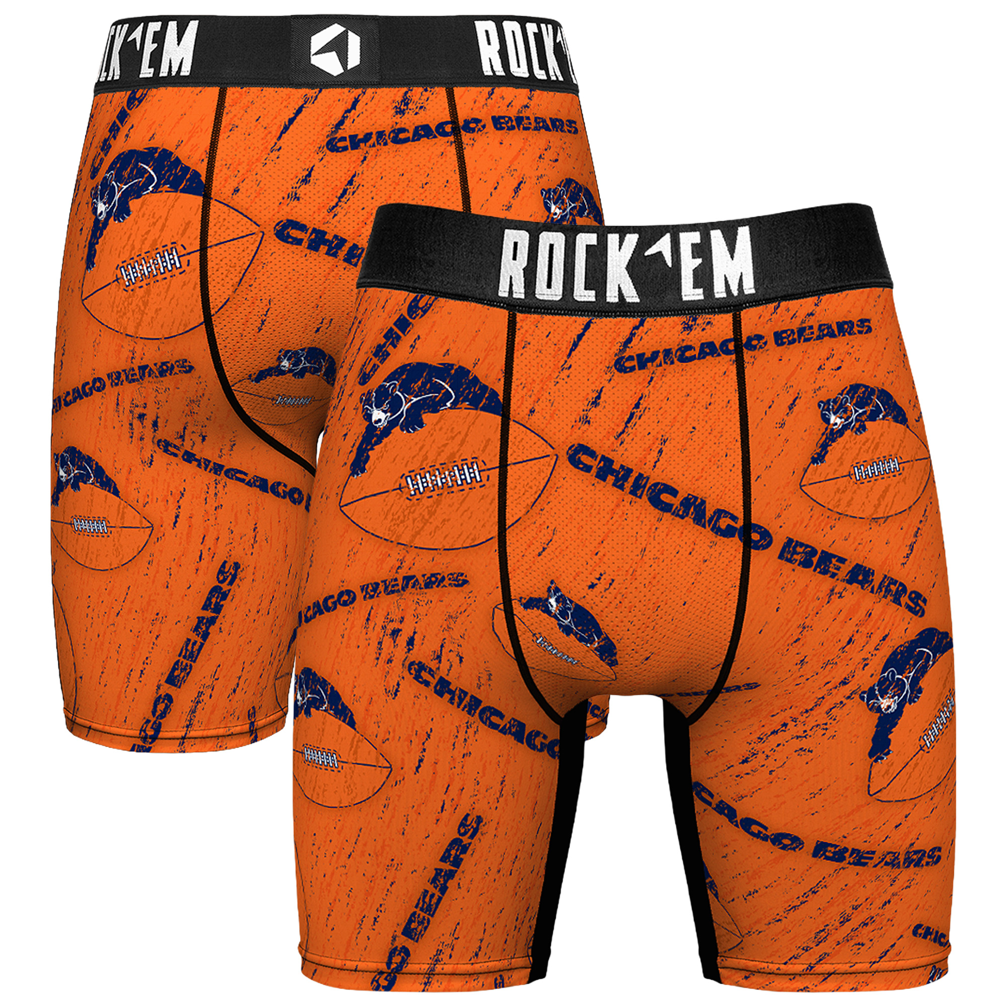 Unisex Rock Em  Orange Chicago Bears Throwback Logo Allover Boxer Briefs