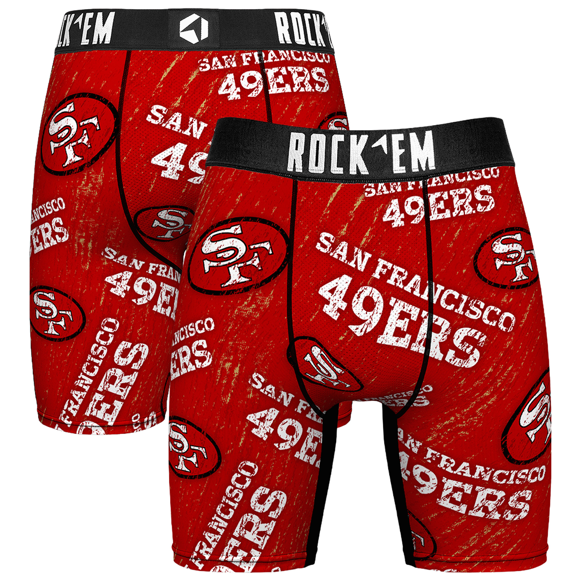 Unisex Rock Em  Scarlet San Francisco 49ers Throwback Logo Allover Boxer Briefs