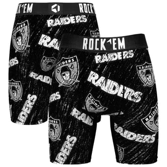 Unisex Rock Em  Black Las Vegas Raiders Throwback Logo Allover Boxer Briefs