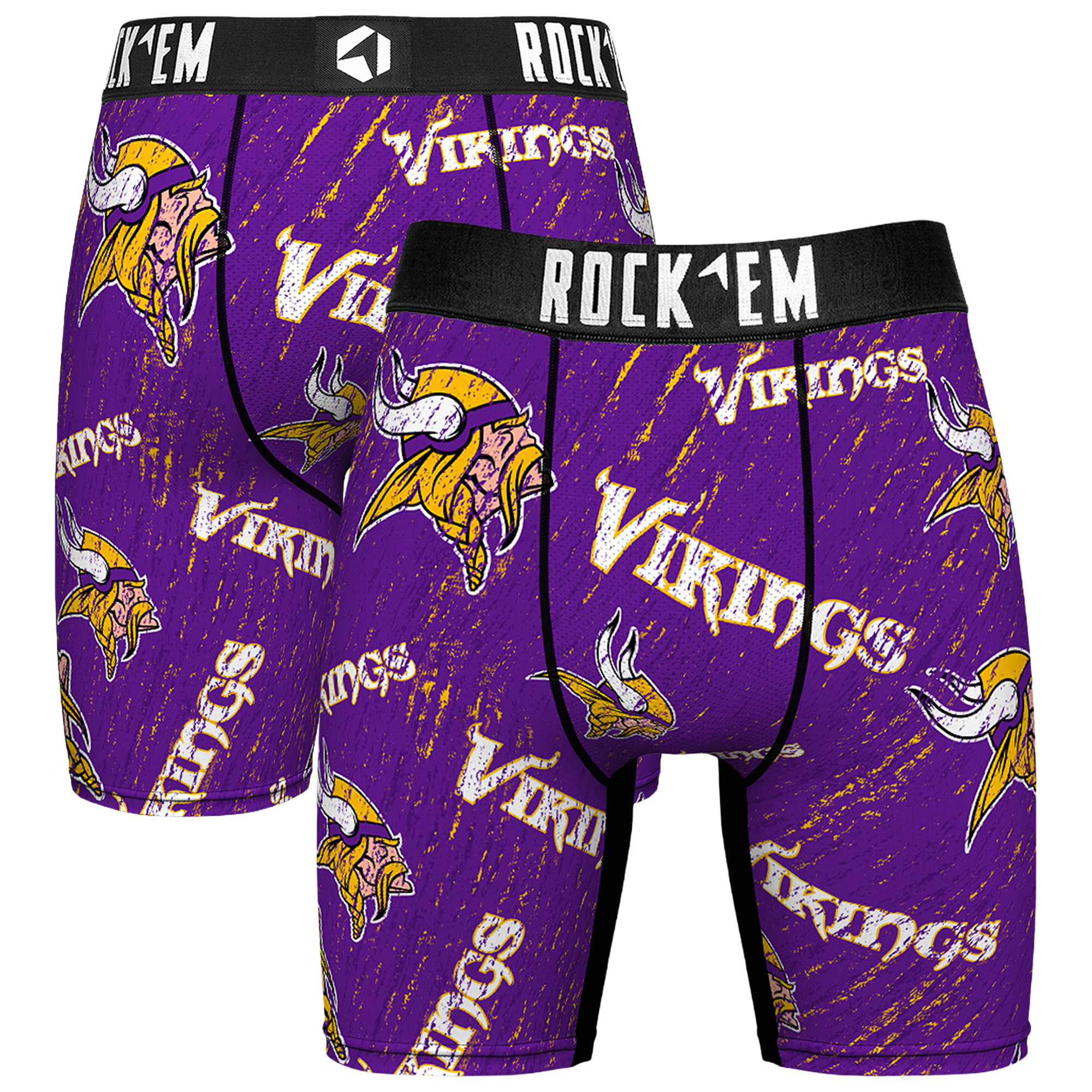 Unisex Rock Em Purple Minnesota Vikings Throwback Logo Allover Boxer Briefs