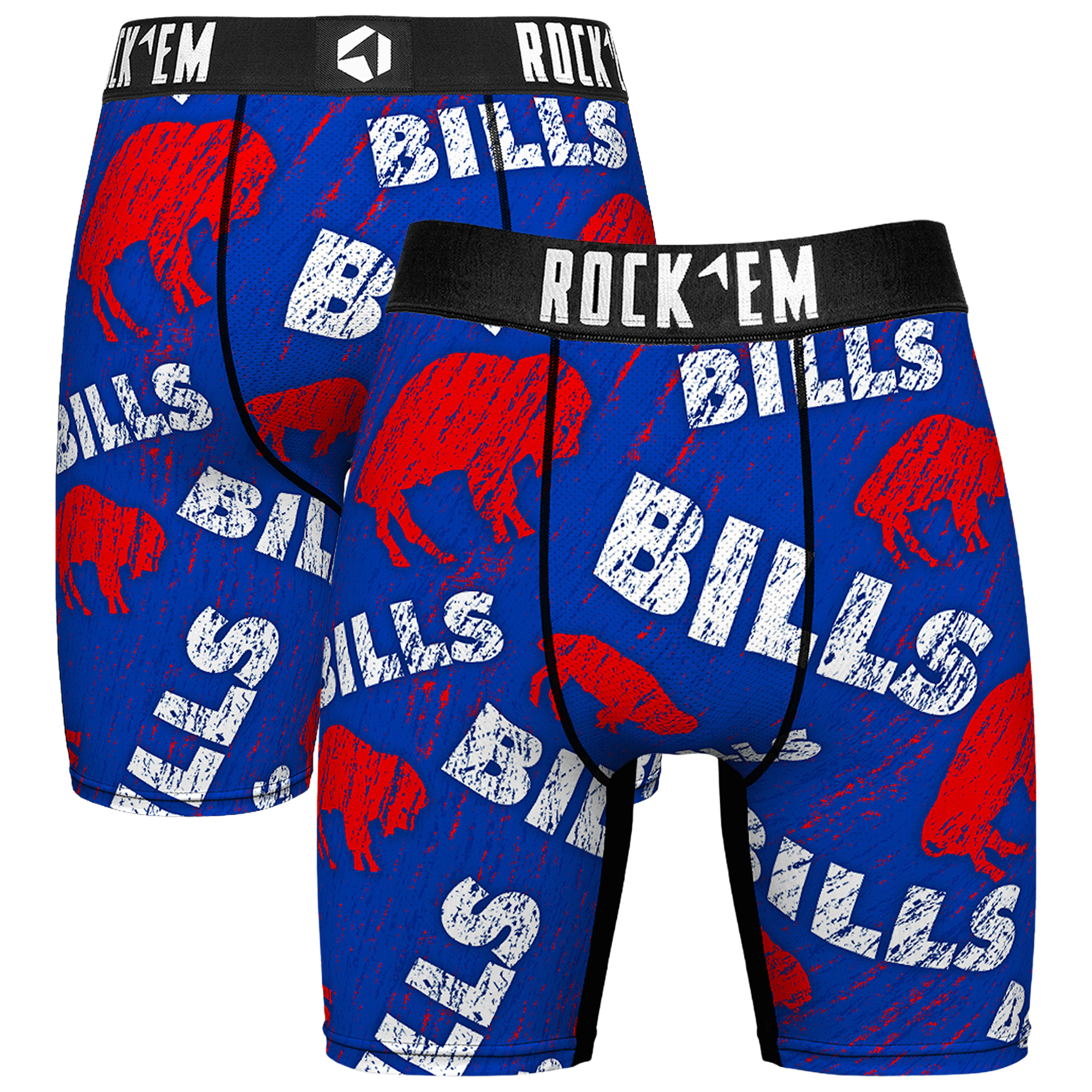 Unisex Rock Em  Royal Buffalo Bills Throwback Logo Allover Boxer Briefs