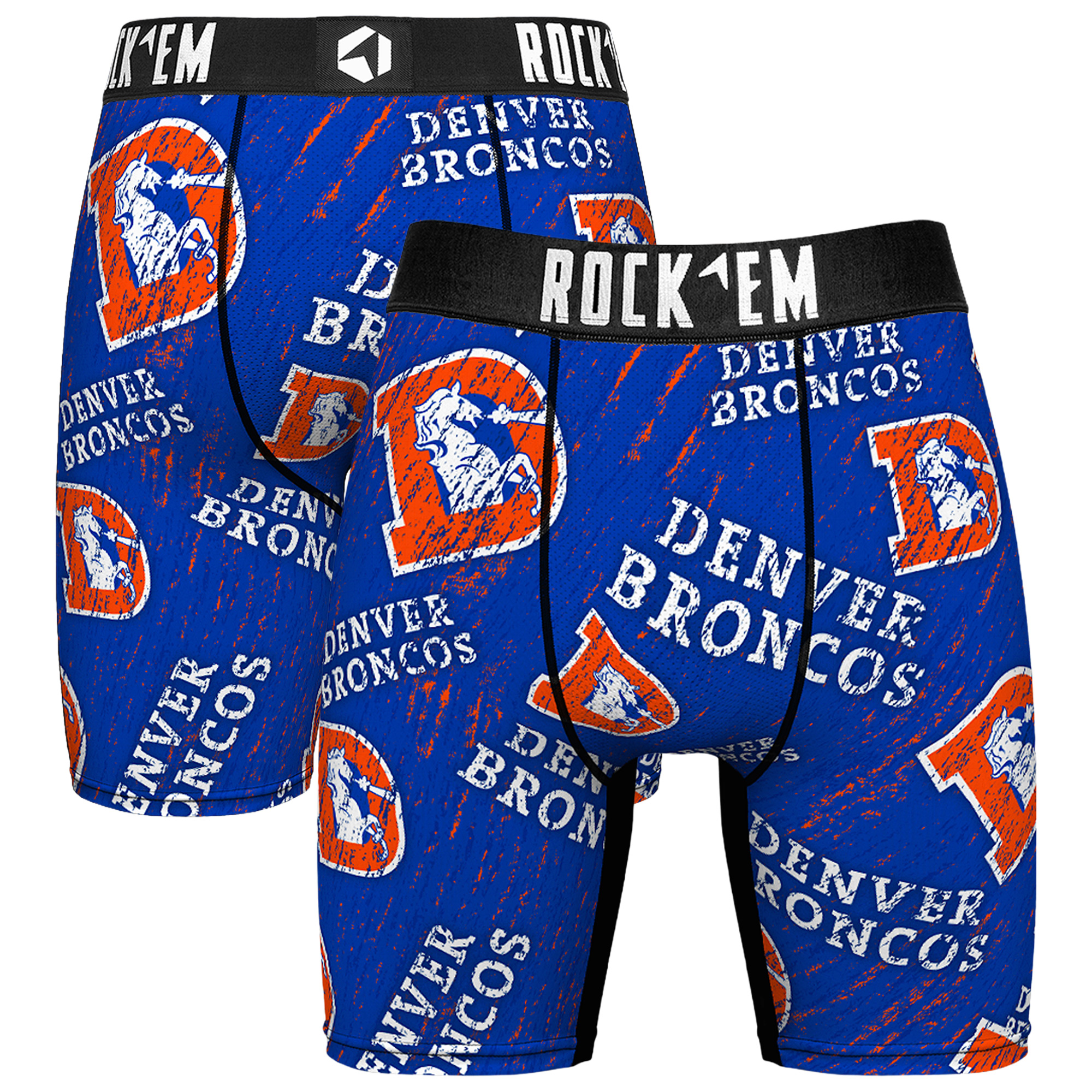 Unisex Rock Em  Orange Denver Broncos Throwback Logo Allover Boxer Briefs