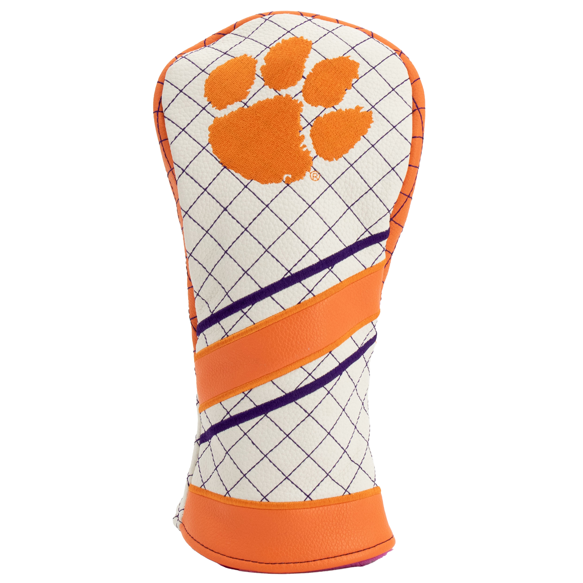 Clemson Tigers Striped Quilted Fairway Headcover Clemson Tigers Striped Quilted Fairway Headcover