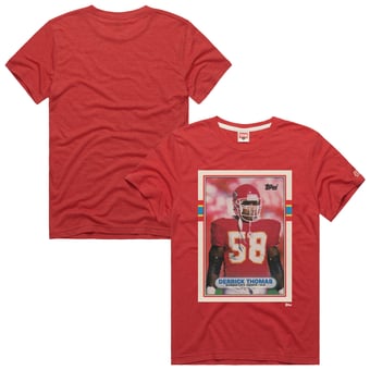 Unisex Homage Derrick Thomas Red Kansas City Chiefs NFL Topps Trading Card Tri-Blend T-Shirt