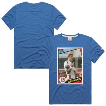 Unisex Homage John Elway Royal Denver Broncos NFL Topps Trading Card Tri-Blend T-Shirt