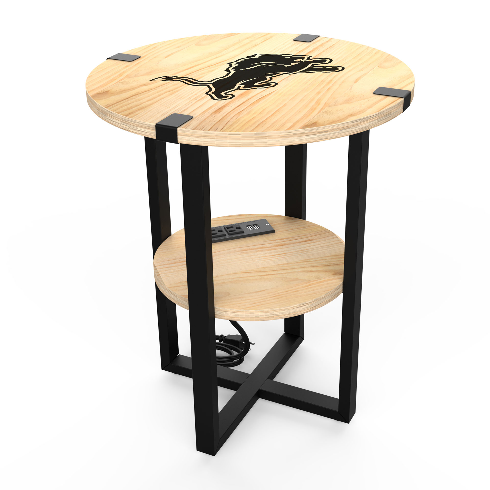Detroit Lions 18" Side Table with Charger