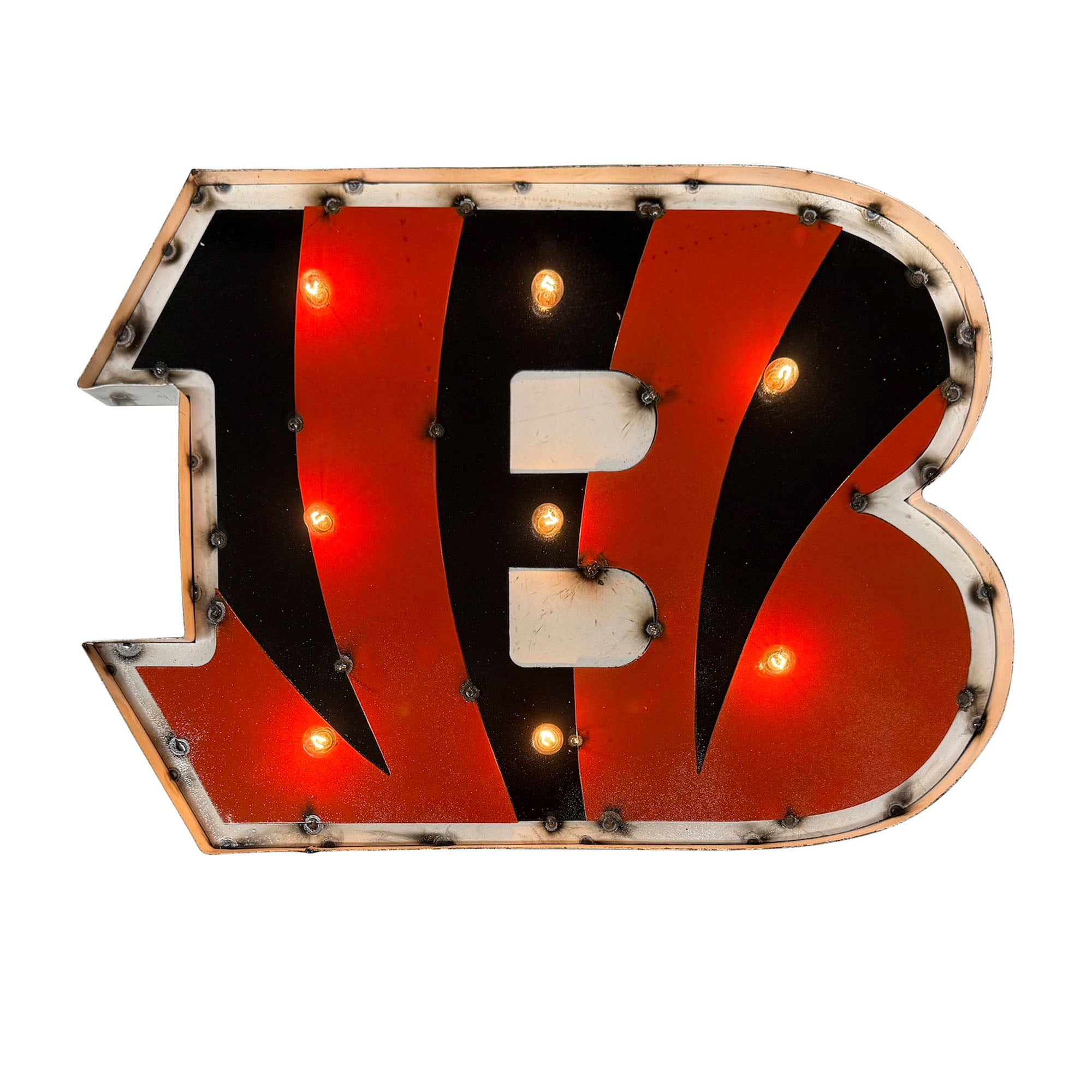 Imperial Cincinnati Bengals Logo Lighted Recycled Metal Sign Imperial Cincinnati Bengals Logo Lighted Recycled Metal Sign