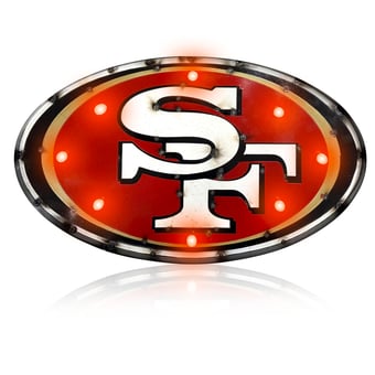 Imperial San Francisco 49ers Logo Lighted Recycled Metal Sign
