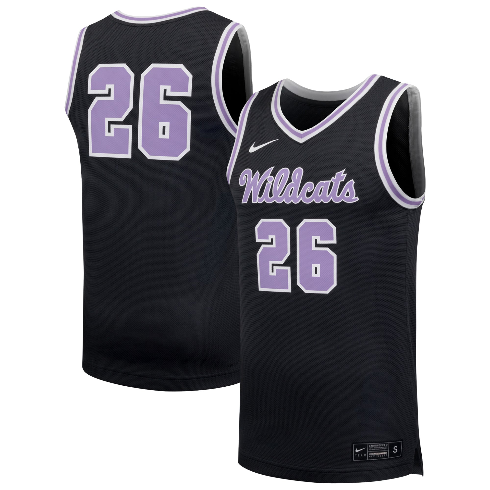 Men's Nike #26 Anthracite Kansas State Wildcats Replica Basketball Jersey
