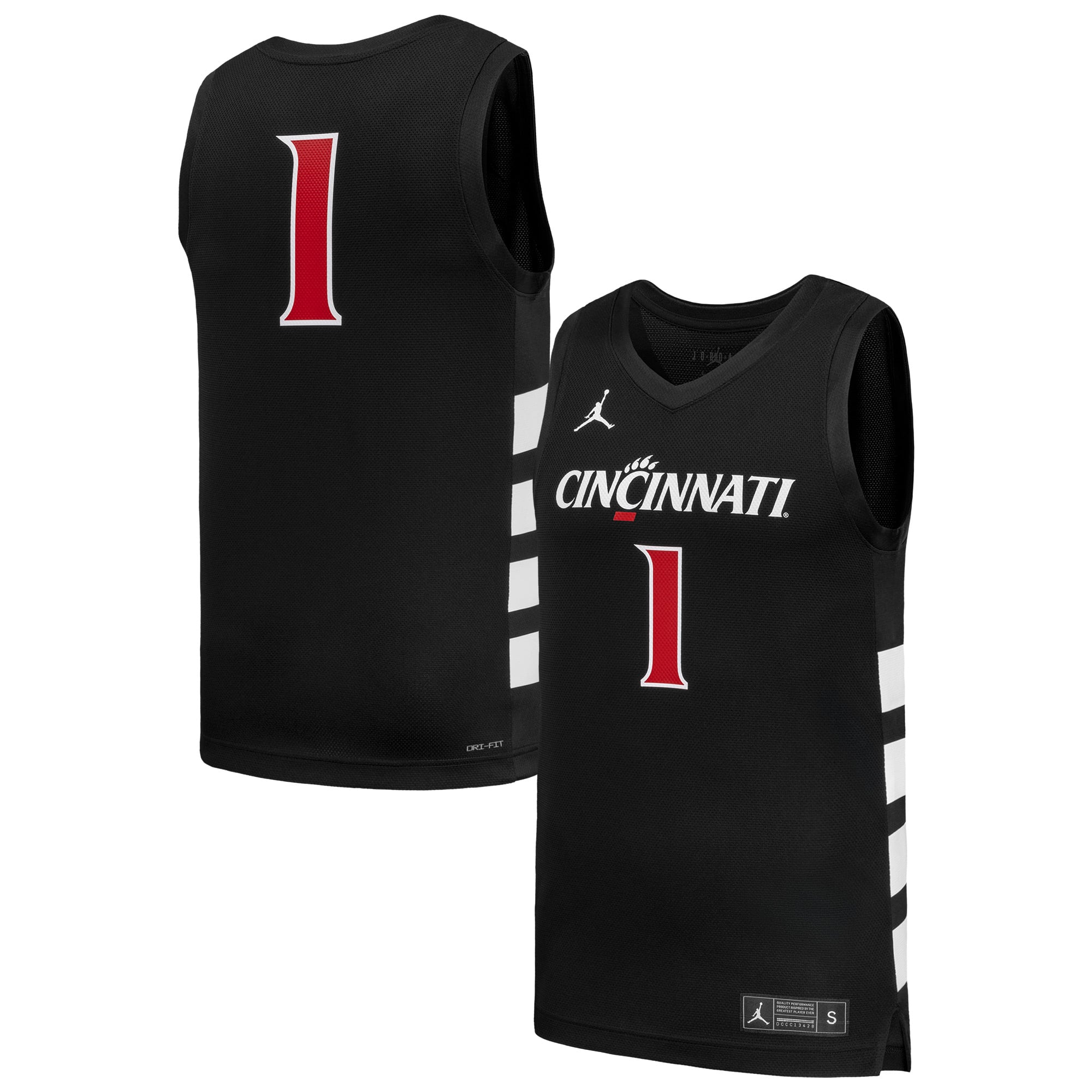 Men's Nike #1 Black Cincinnati Bearcats Replica Basketball Jersey