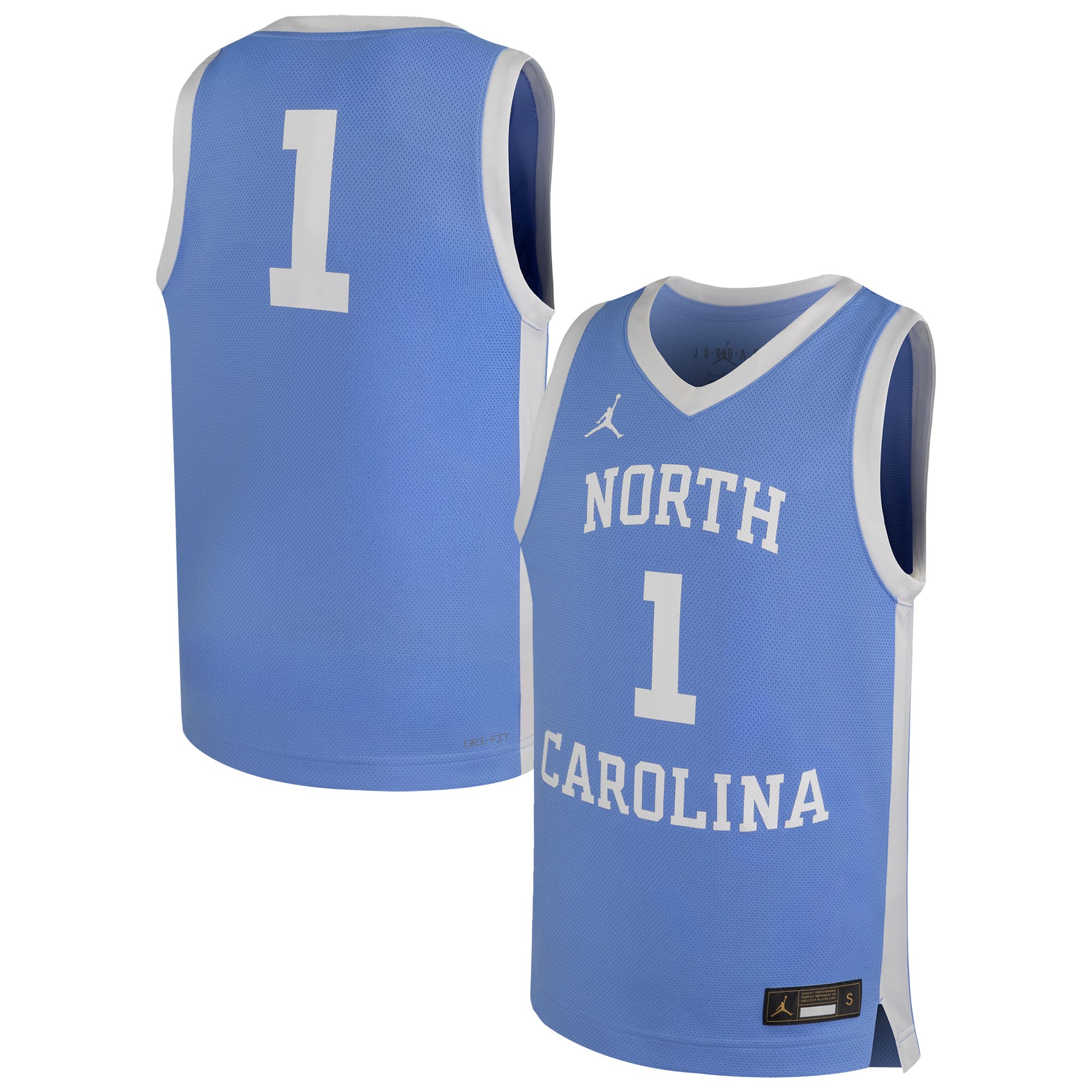 Youth Jordan Brand Carolina Blue North Carolina Tar Heels Replica Basketball Jersey