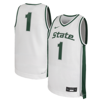 Youth Nike #1 White Michigan State Spartans Alternate Replica Basketball Jersey