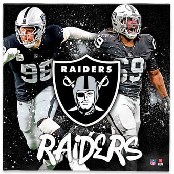 Las Vegas Raiders Adam Butler & Maxx Crosby 12" x 12" Logo Splash Canvas Art
