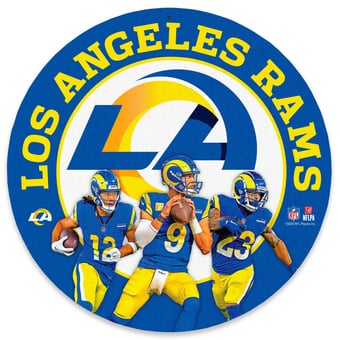 Los Angeles Rams Puka Nacua, Matthew Stafford & Kyren Williams Team Stars 11" Round Metal Sign