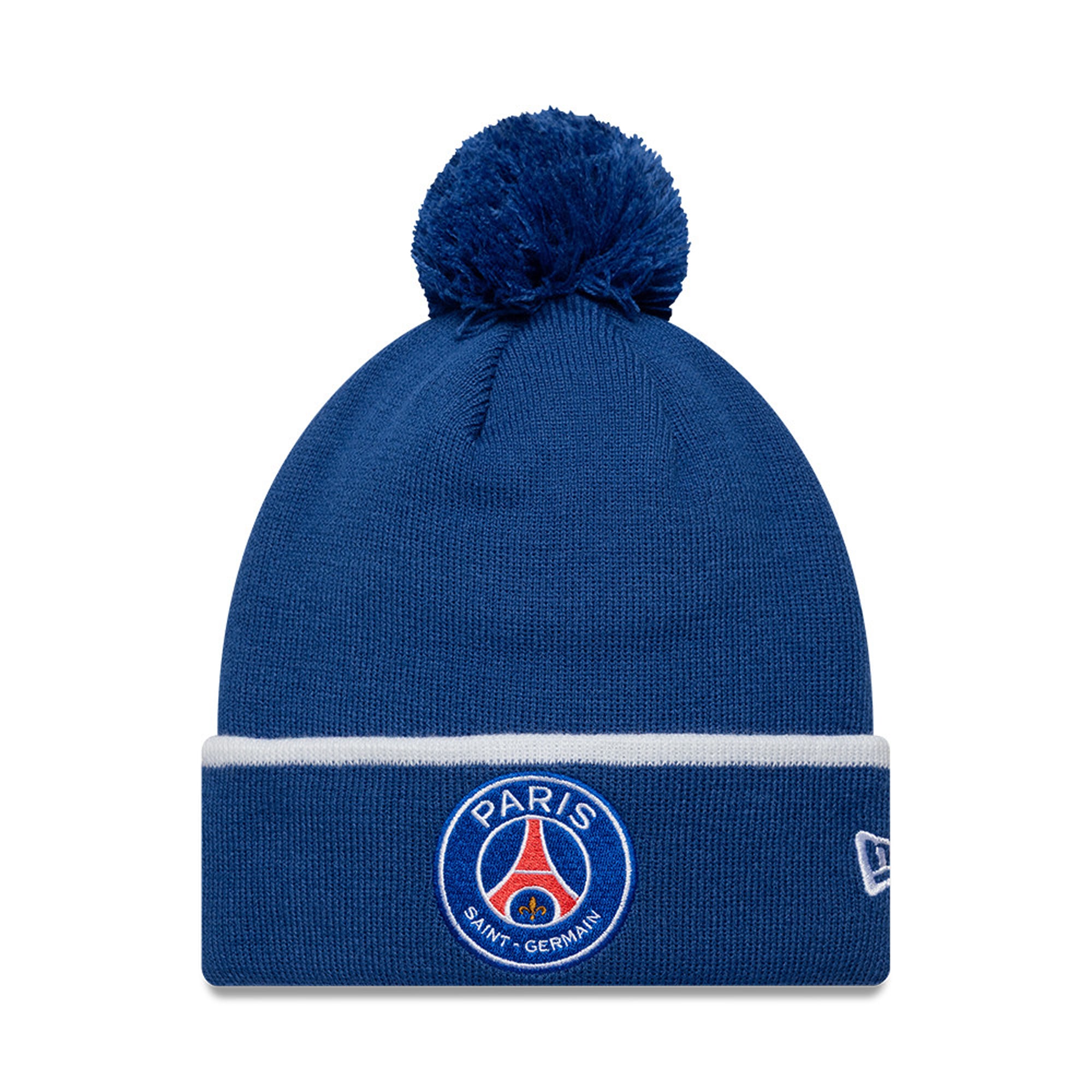 Paris Saint-Germain New Era Core Mütze mit Bommel und Bündchen – Blau