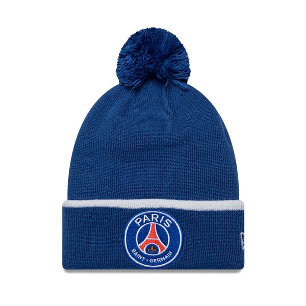Bonnet à pompon Paris Saint-Germain New Era Core à revers - Bleu - Enfant